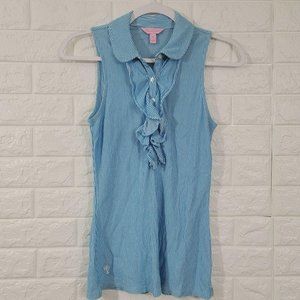 Lilly Pulitzer Tunic Shirt Sleeveless Blue Size XS